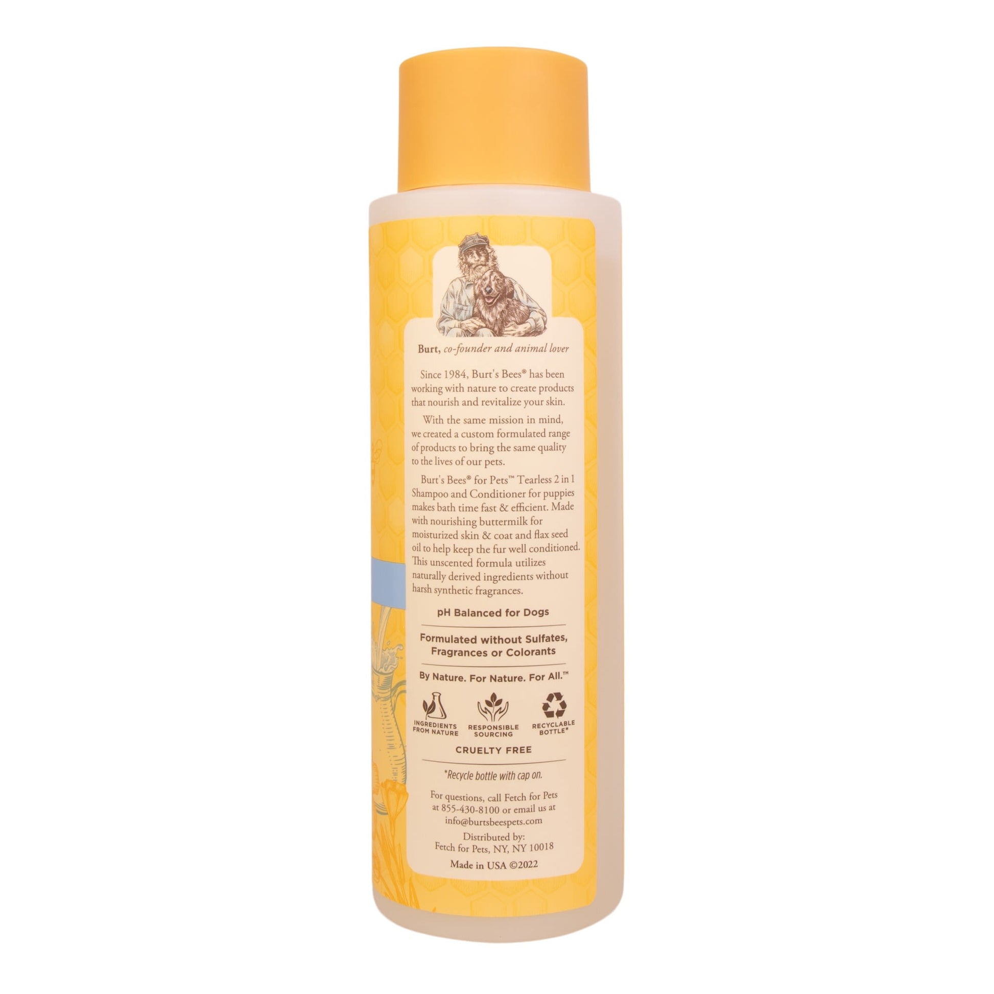 Burts Bees Tearless 2 in 1 Shampoo and Conditioner for Puppies with Buttermilk & Linseed Oil