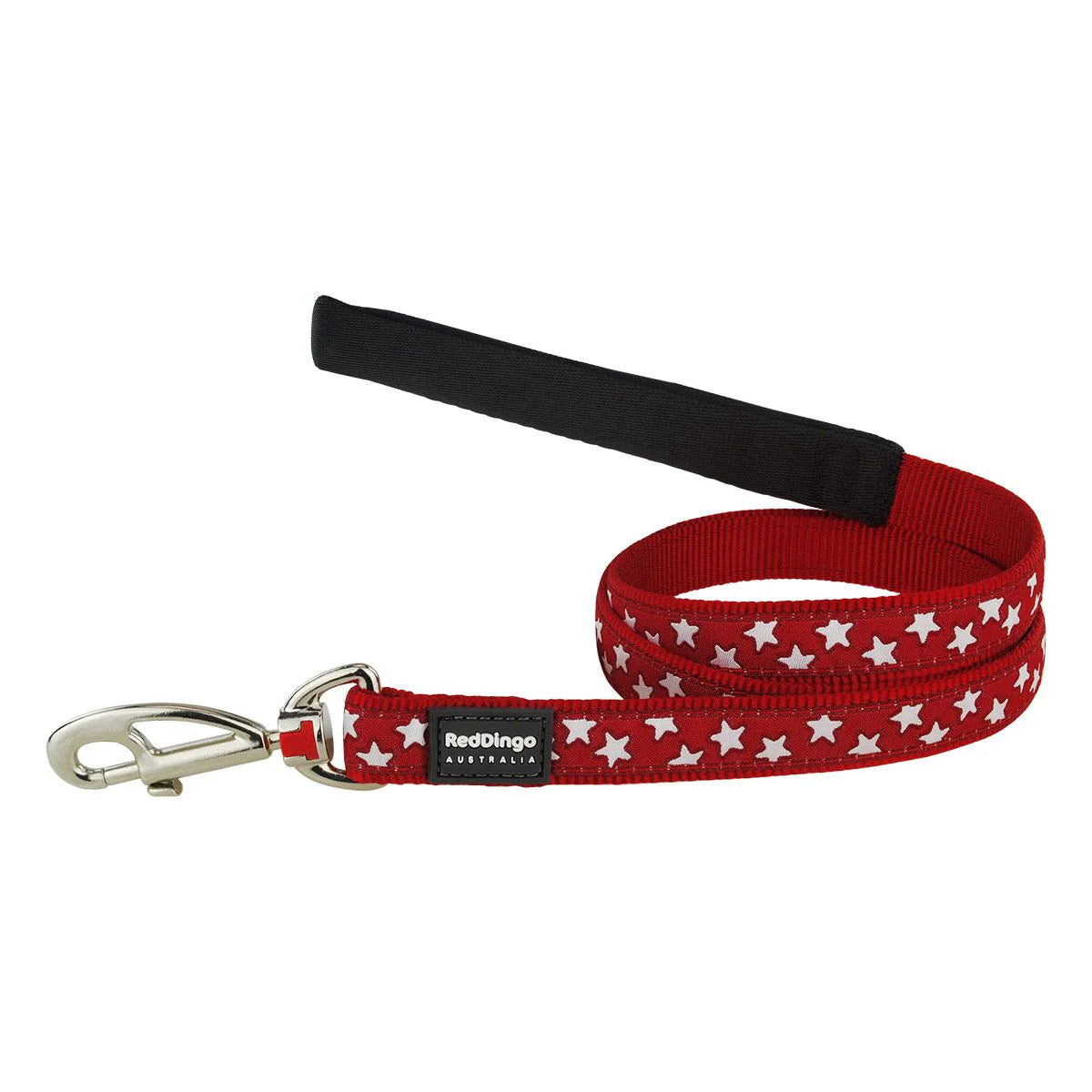 Red Dingo Red with White Stars Dog Lead