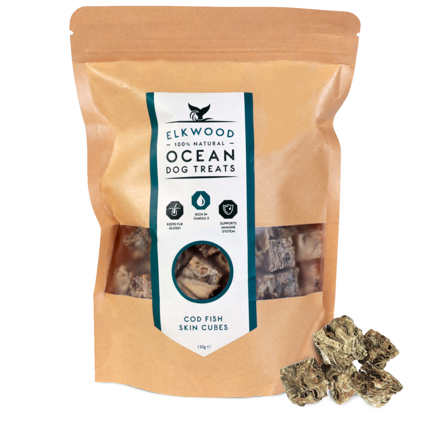 Elkwood Cod Fish Skin Cubes | 130g