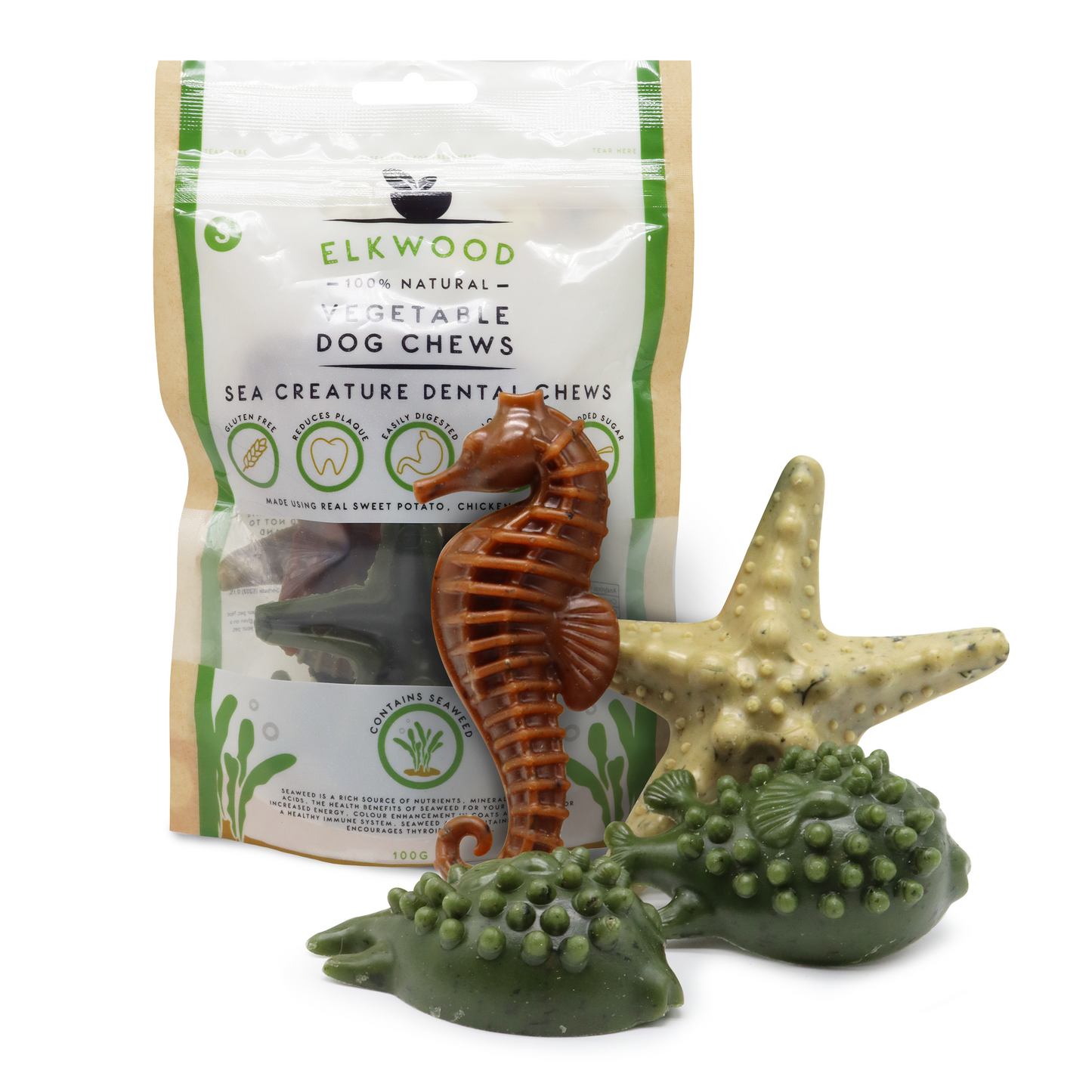 Elkwood Seaweed & Vegetable Dental Dog Chews
