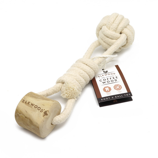Elkwood Coffee Wood Dumbbell Dog Toy