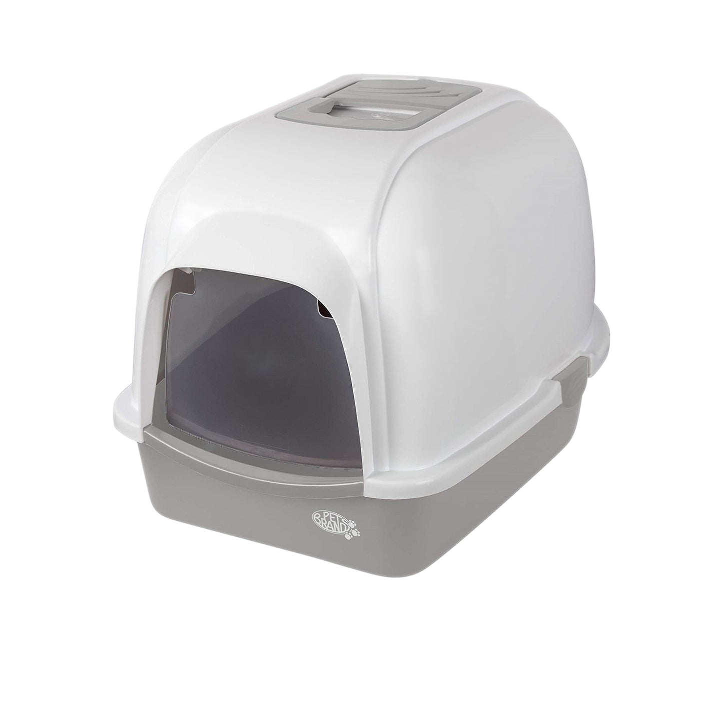 Petsentials Oval Cat Litter Tray With Hood | Grey