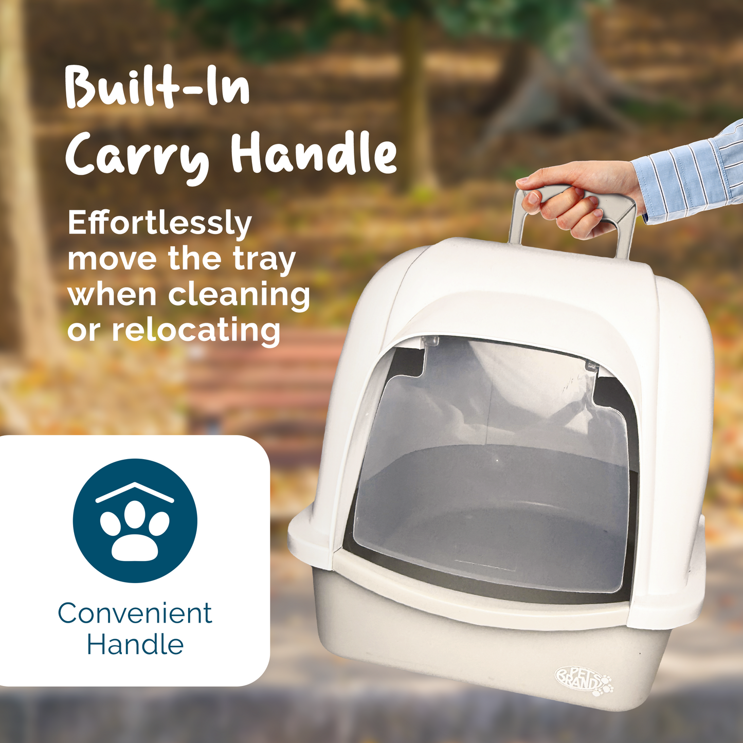 Petsentials Oval Cat Litter Tray With Hood | Grey