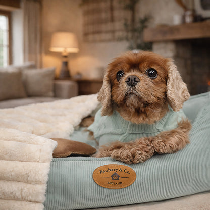 Banbury & Co Rural Retreats Seafoam Corduroy Box Dog Bed