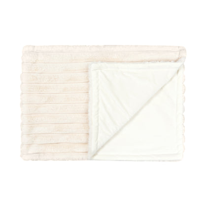 Banbury & Co Rural Retreats Almond Plush Ribbed Faux Fur Pet Blanket