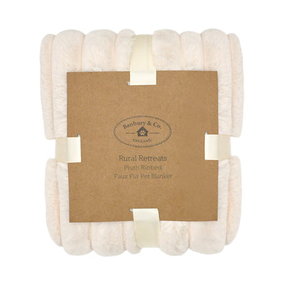 Banbury & Co Rural Retreats Almond Plush Ribbed Faux Fur Pet Blanket