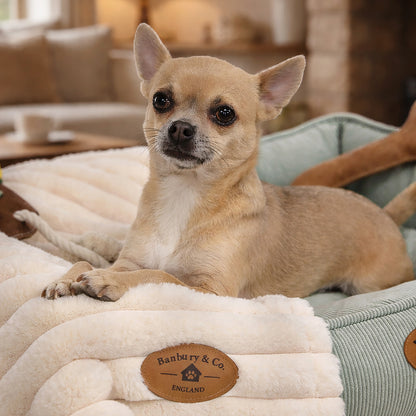 Banbury & Co Rural Retreats Almond Plush Ribbed Faux Fur Pet Blanket