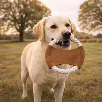 Banbury & Co Rural Retreats Suede and Rope Frisbee Dog Toy