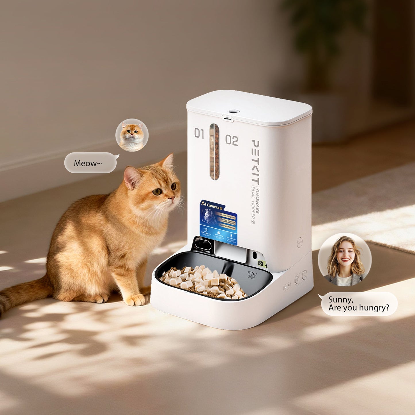 Petkit YumShare Dual Hopper 2 Pet Feeder with Smart Camera
