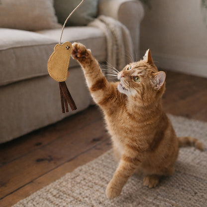 Banbury & Co Rural Retreats Suede Mouse Teaser Cat Toy