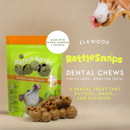 Elkwood Rattlesnaps Peanut & Pumpkin Dental Chew with Chicken
