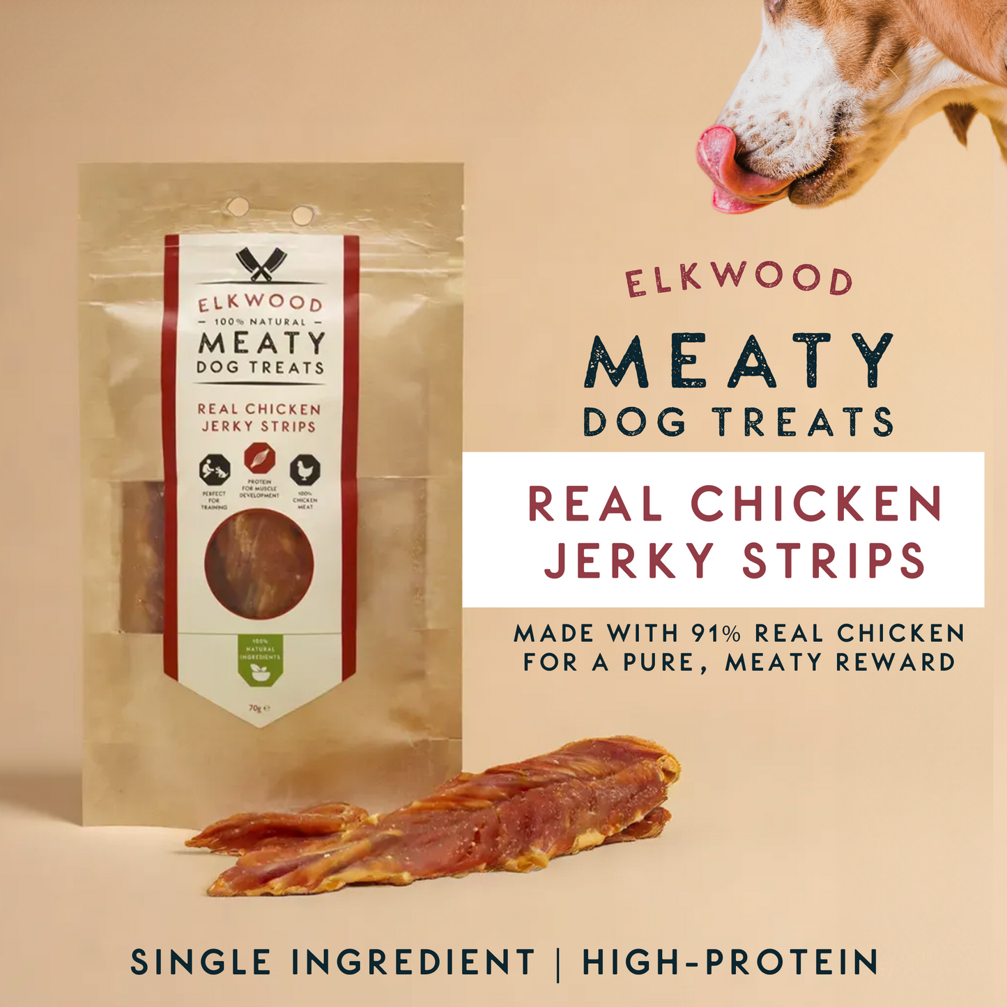 Elkwood 100% Real Chicken Jerky Strips | 70g