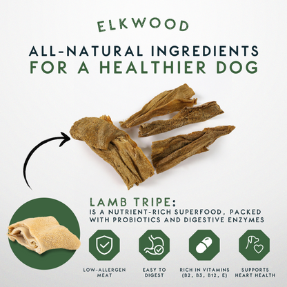 Elkwood 100% Lamb Tripe Sticks Dog Treat | 200g