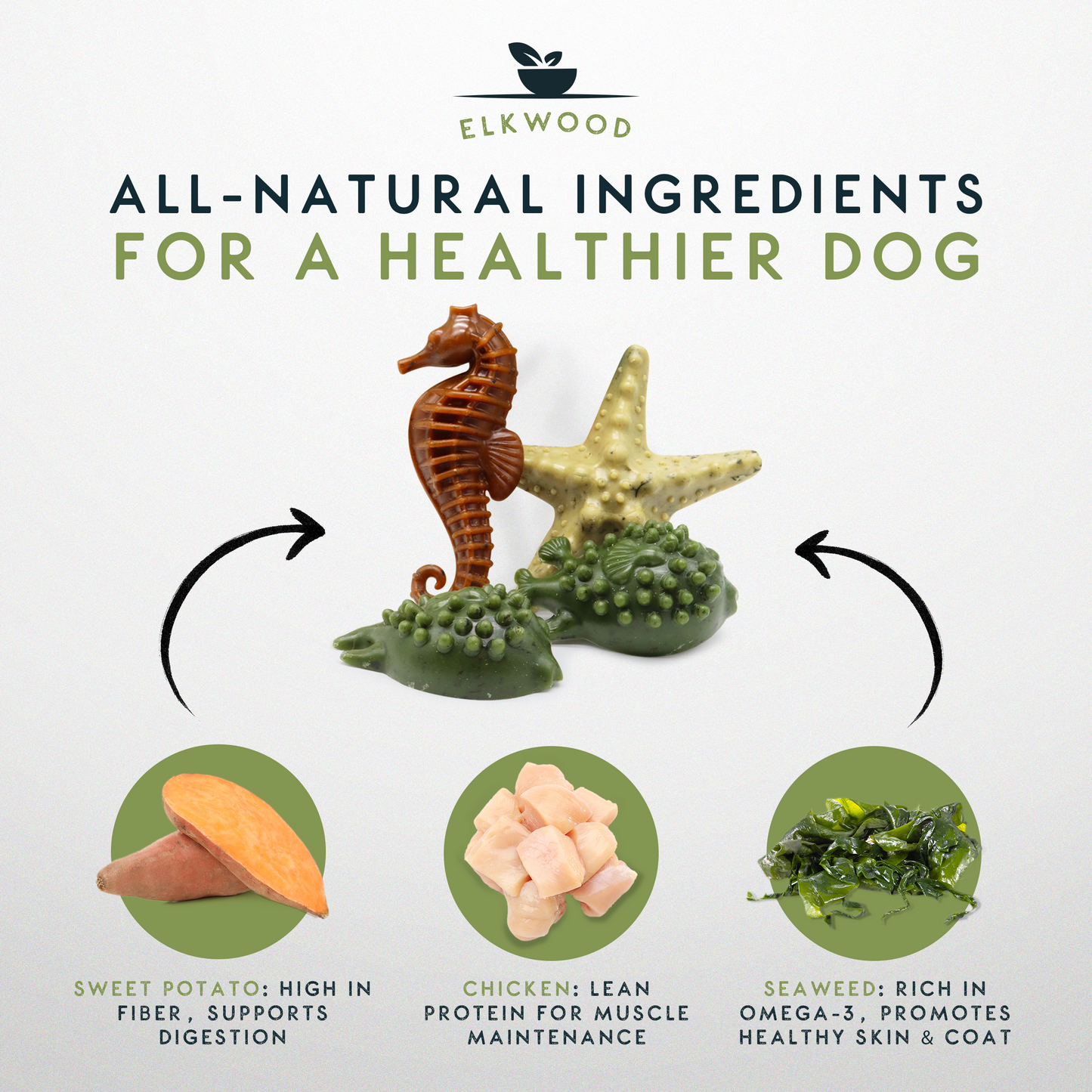 Elkwood Seaweed & Vegetable Dental Dog Chews