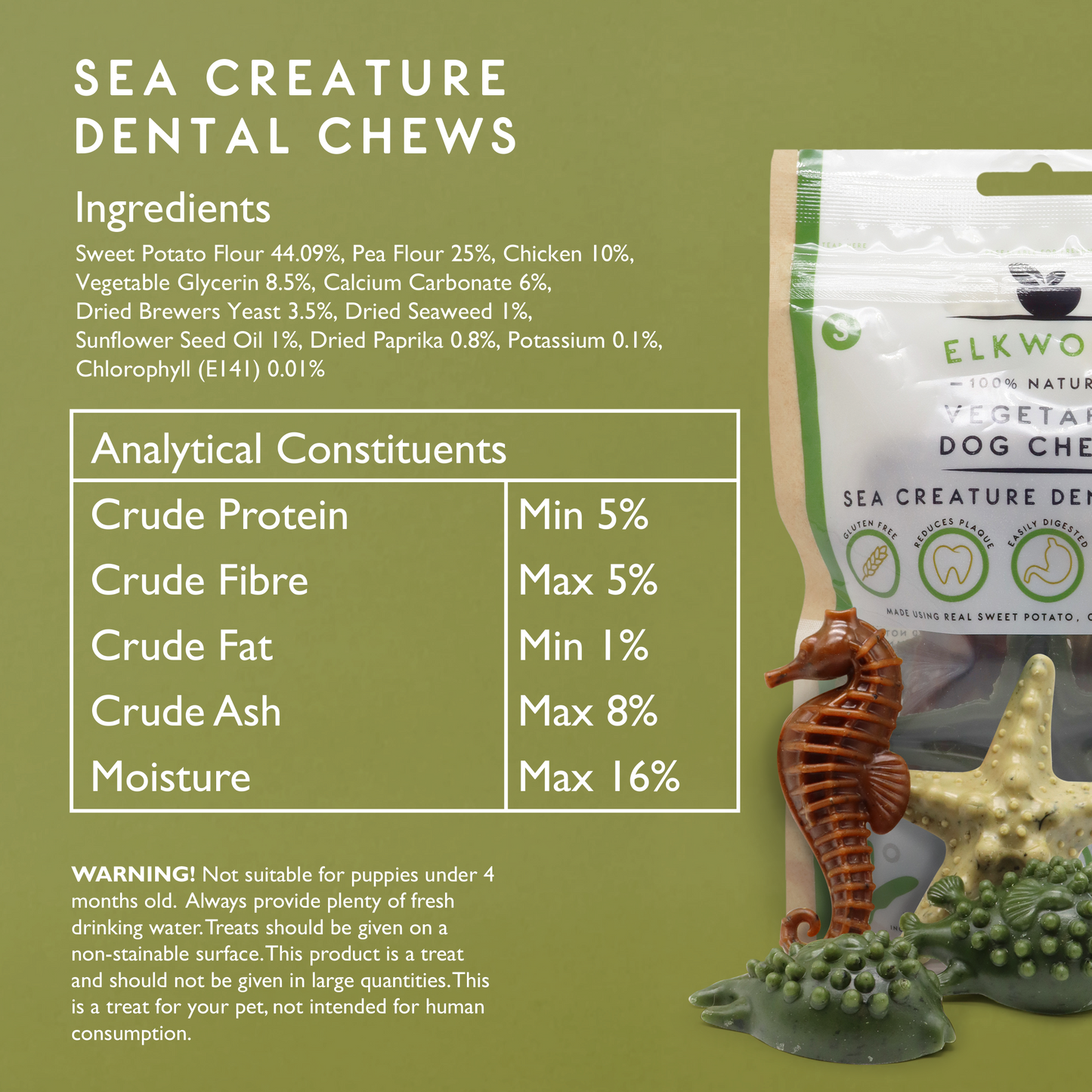 Elkwood Seaweed & Vegetable Dental Dog Chews