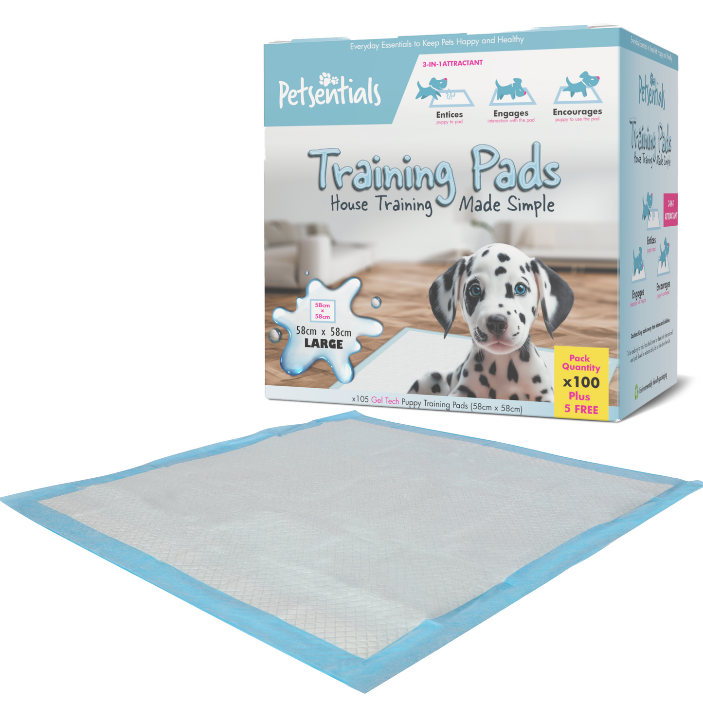 Petsentials Scented Puppy Training Pads | 105 Pack