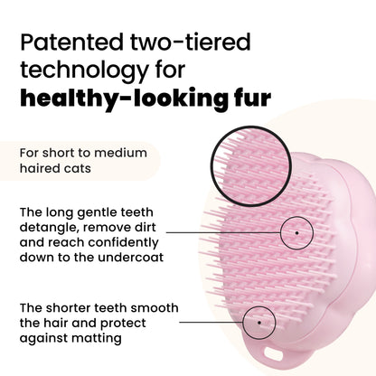 Pet Teezer Detangling Cat Grooming Brush Pink