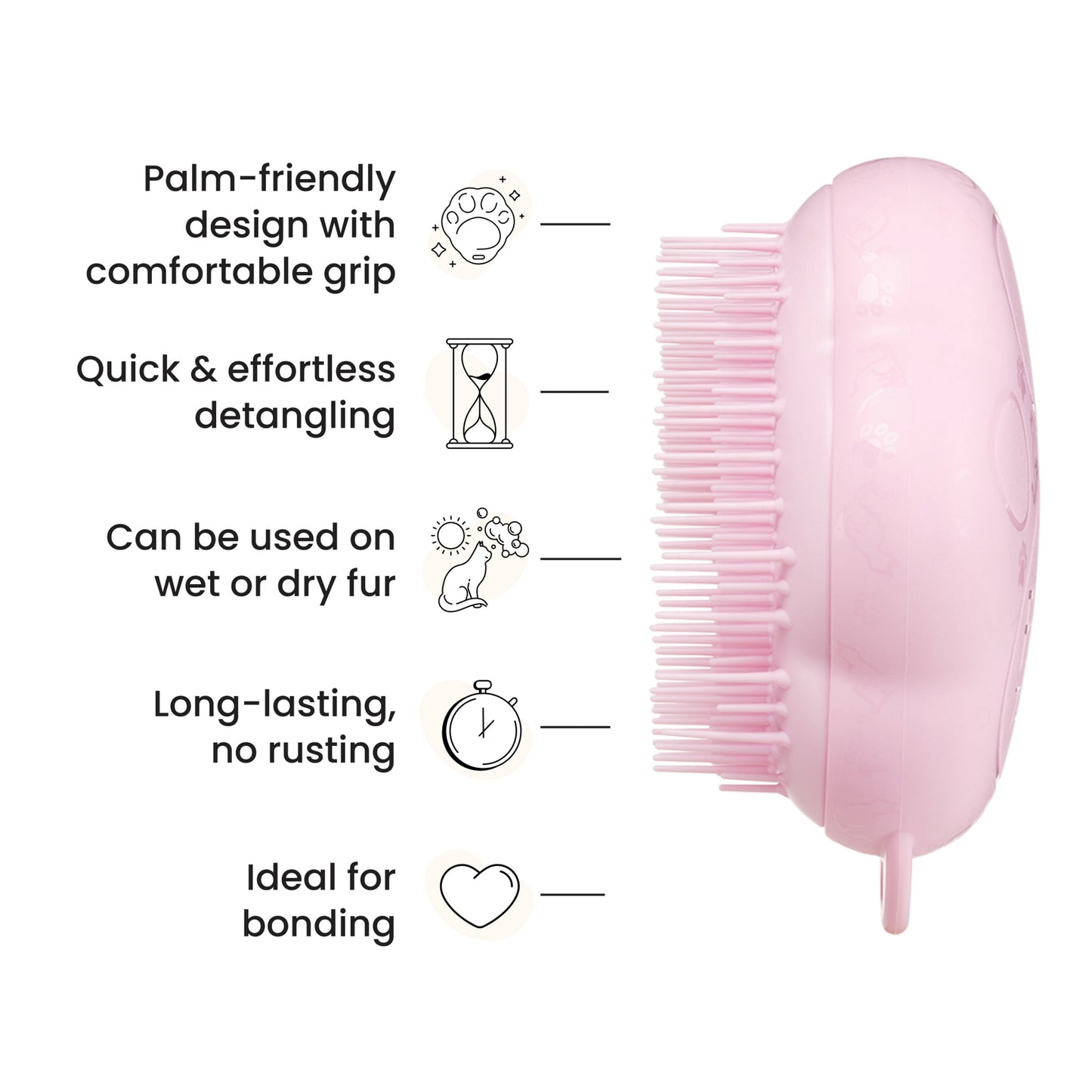 Pet Teezer Detangling Cat Grooming Brush Pink