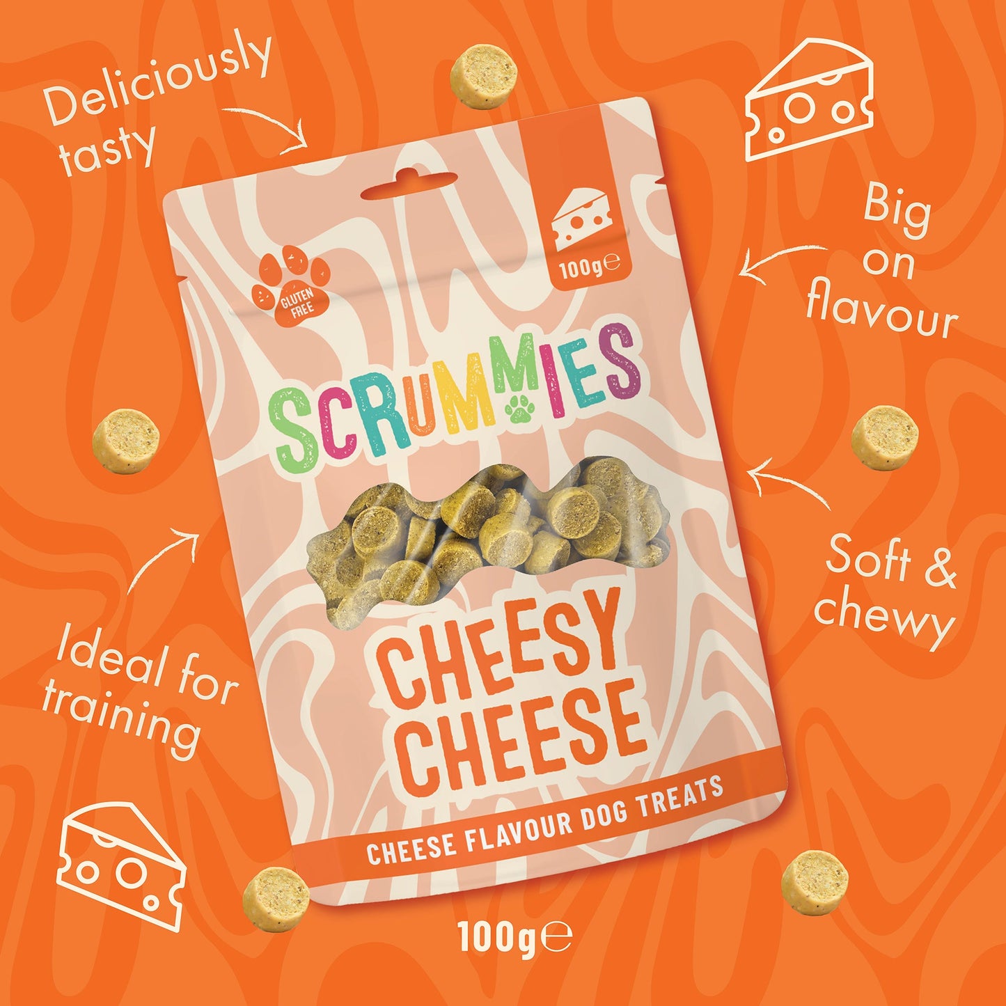 Scrummies Cheesy Cheese Dog Treat | 100g