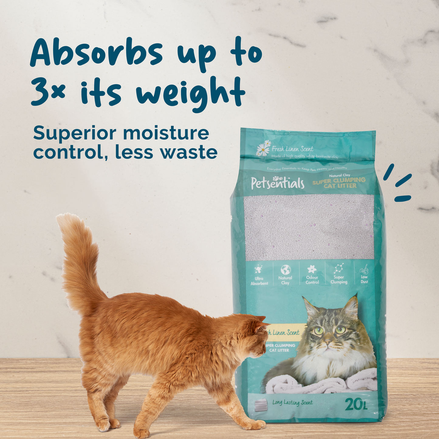 Petsentials Super Clumping Cat Litter Fresh Linen Scent