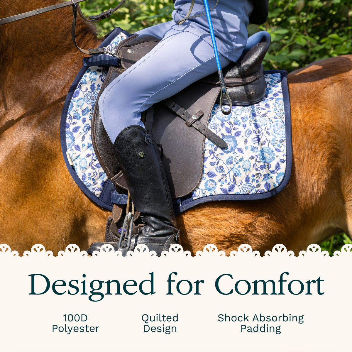 Cath Kidston Equestrian Strawberry Garden GP Saddle Pad
