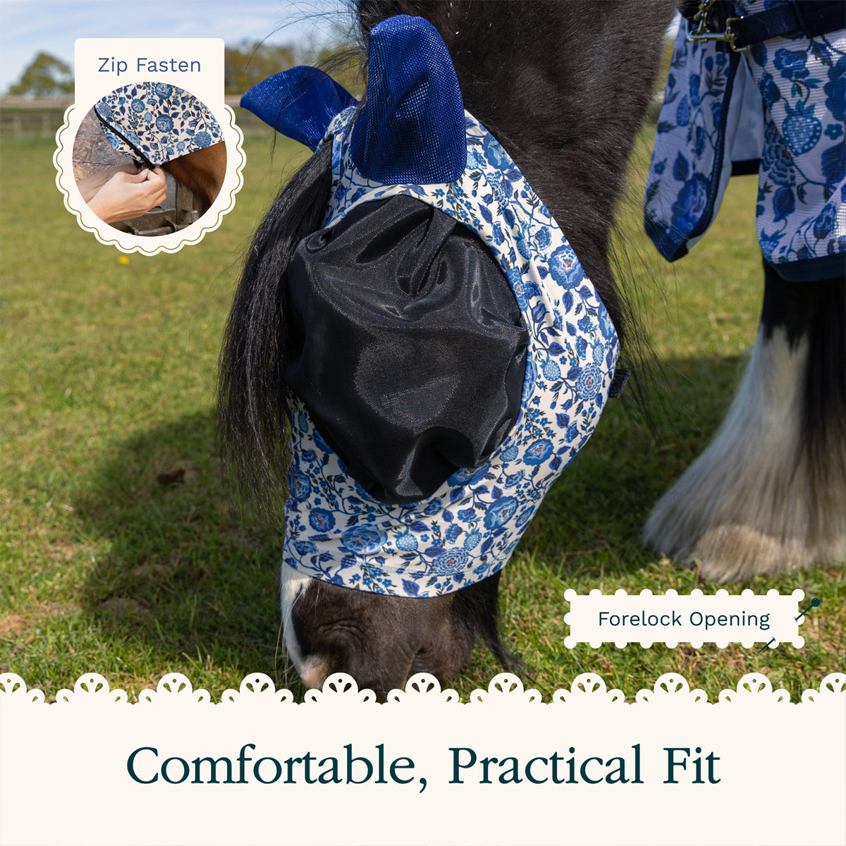 Cath Kidston Equestrian Strawberry Garden Lycra Fly Mask