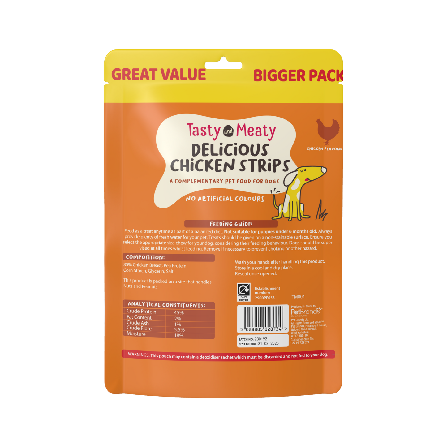 Tasty & Meaty Delicious Chicken Strips Adult Dog Treats