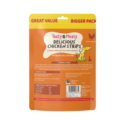 Tasty & Meaty Delicious Chicken Strips Adult Dog Treats