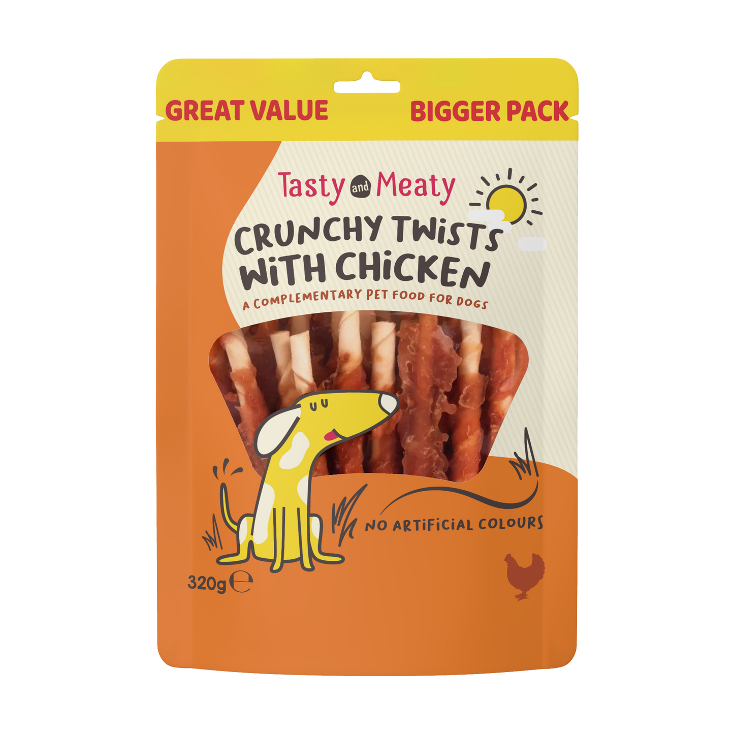 Tasty & Meaty Crunchy Twists with Chicken Adult Dog Treats