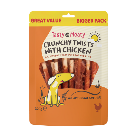 Tasty & Meaty Crunchy Twists with Chicken Adult Dog Treats