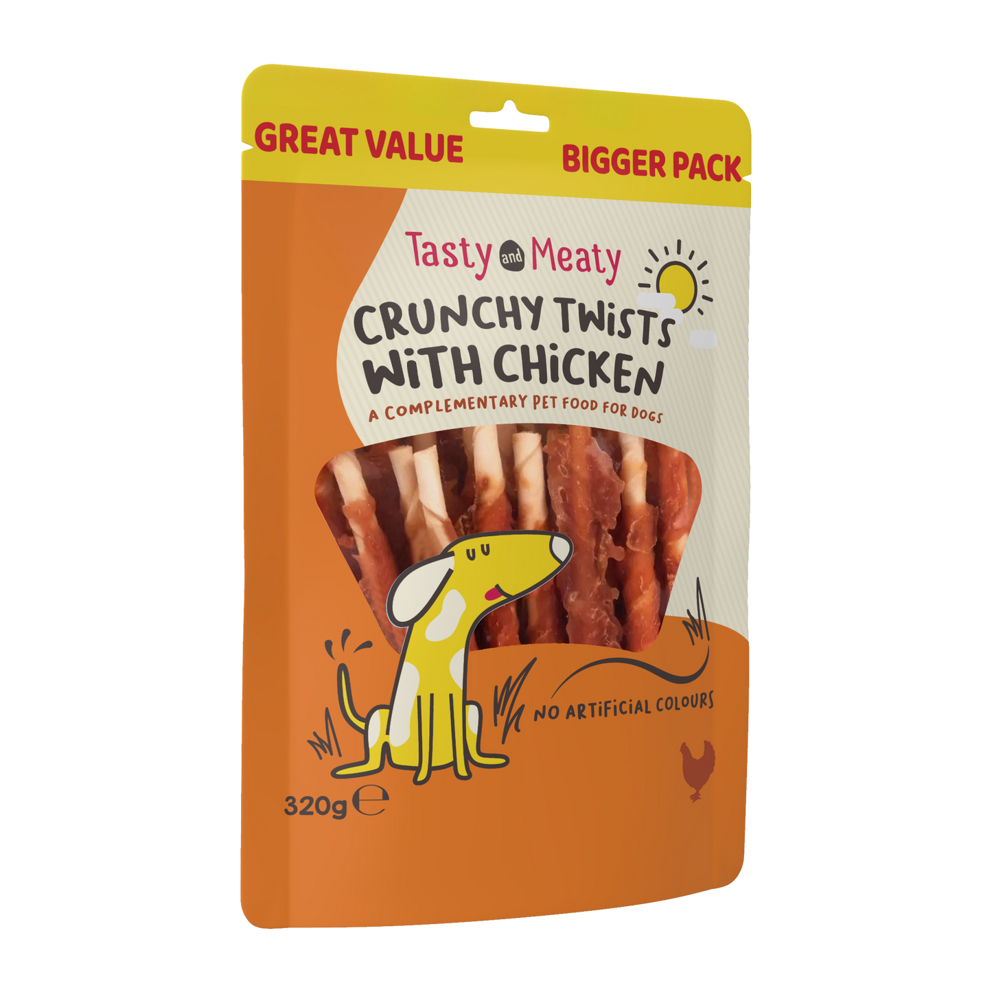 Tasty & Meaty Crunchy Twists with Chicken Adult Dog Treats