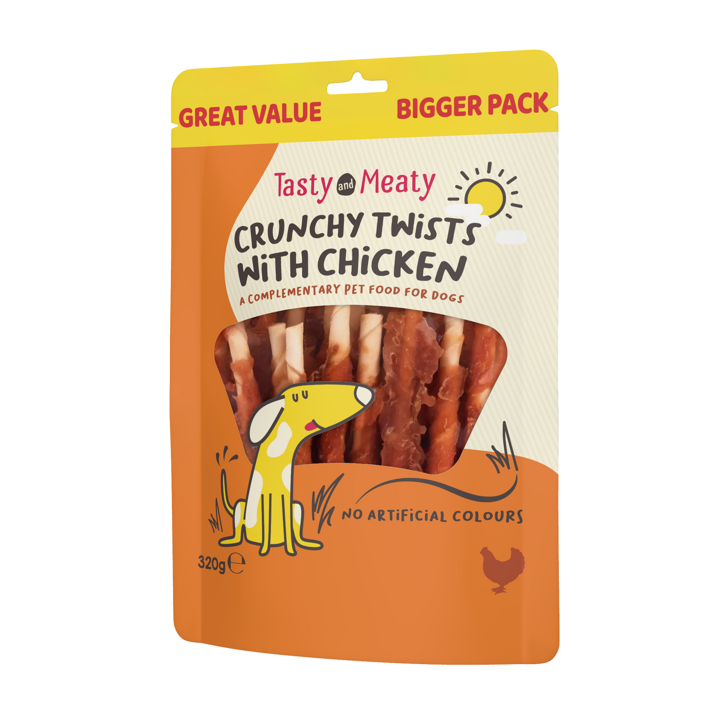 Tasty & Meaty Crunchy Twists with Chicken Adult Dog Treats