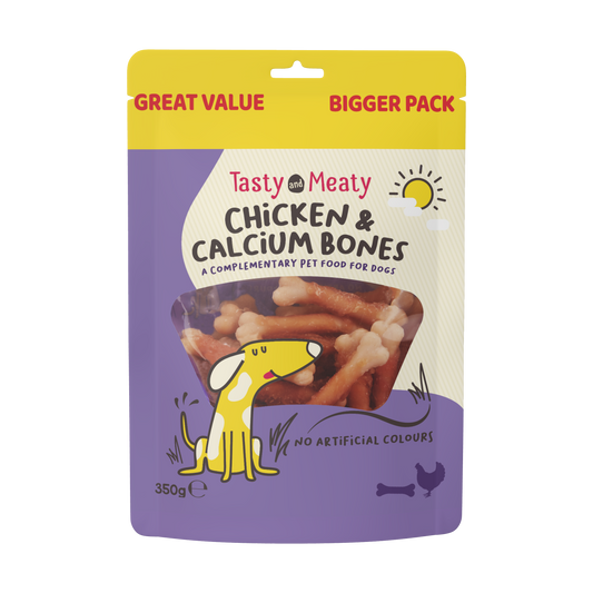Tasty & Meaty Chicken & Calcium Bones Adult Dog Treats | 350g