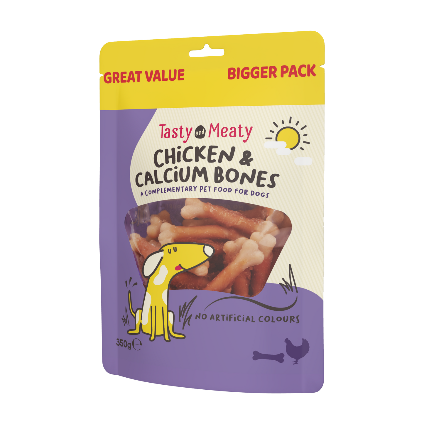 Tasty & Meaty Chicken & Calcium Bones Adult Dog Treats | 350g