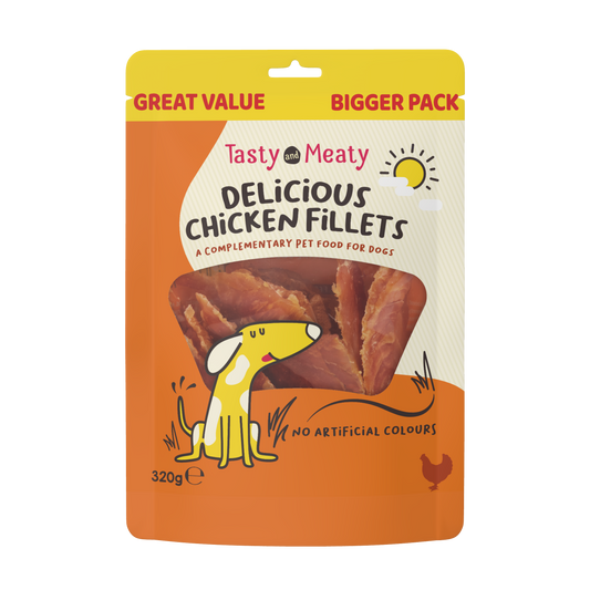 Tasty & Meaty Delicious Chicken Fillets Adult Dog Treats | 320g