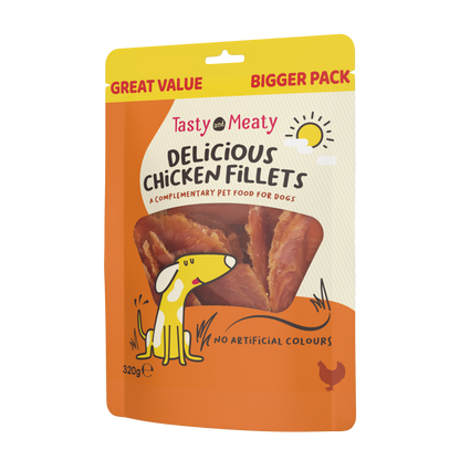 Tasty & Meaty Delicious Chicken Fillets Adult Dog Treats | 320g