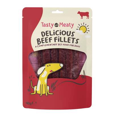Tasty & Meaty Delicious Beef Fillets Adult Dog Treats | 90g