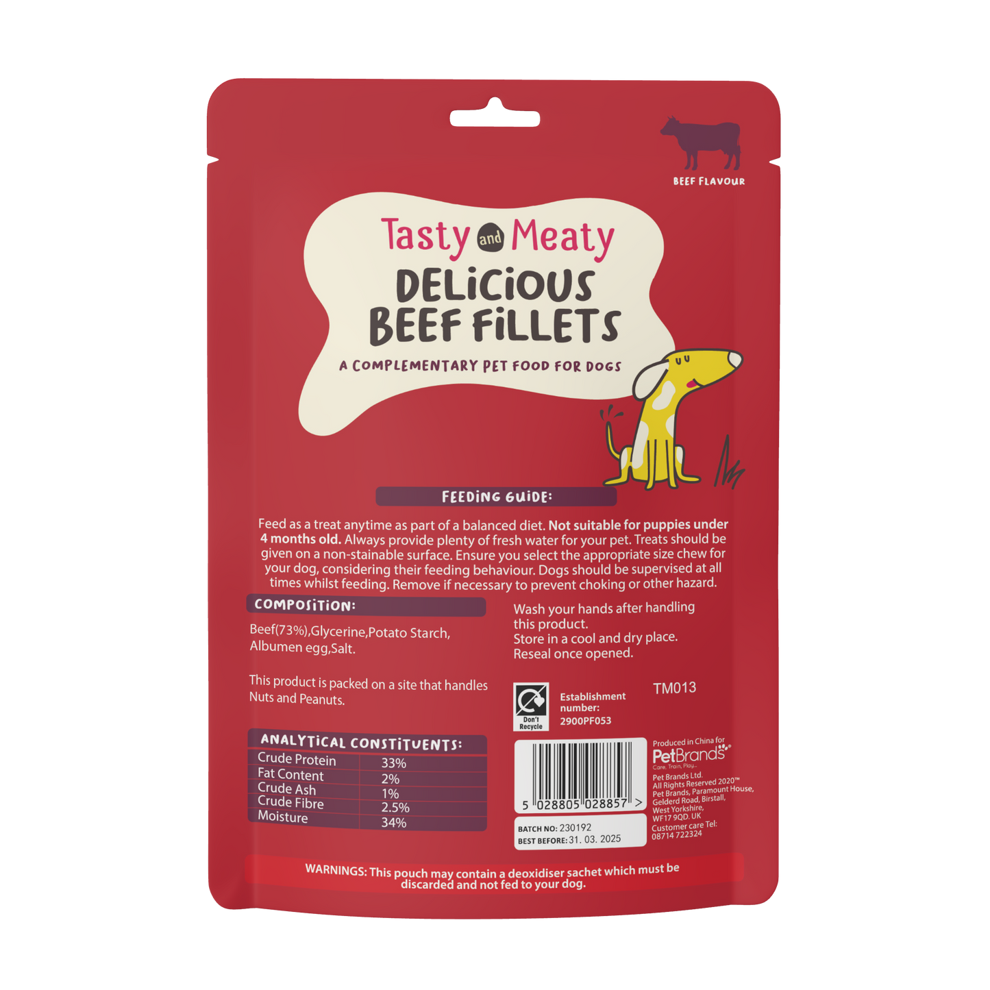 Tasty & Meaty Delicious Beef Fillets Adult Dog Treats | 90g