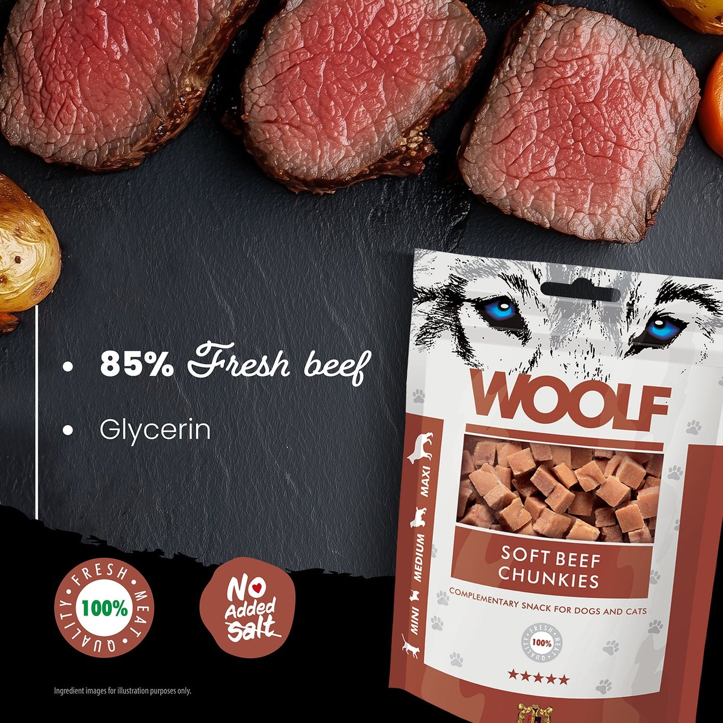 Woolf Beef Chunkies Dog Treats
