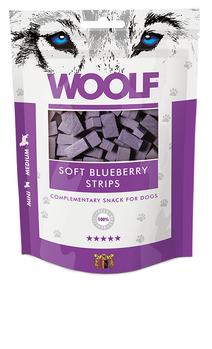 Woolf Soft Blueberry strips Dog Treats