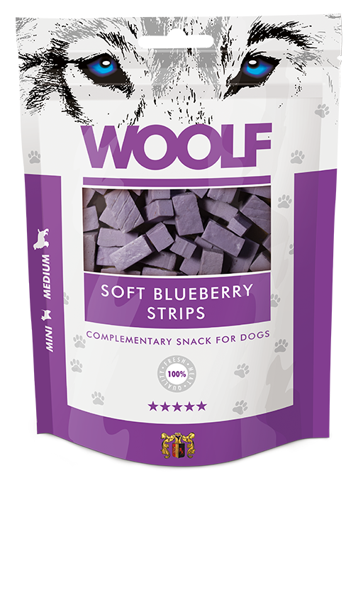Woolf Soft Blueberry strips Dog Treats