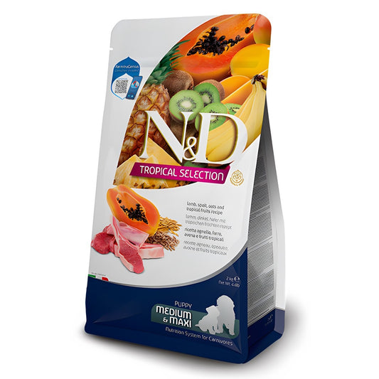 Farmina N&D Tropical Puppy Dog Food - Lamb & Tropical Fruits for Medium & Large Breeds