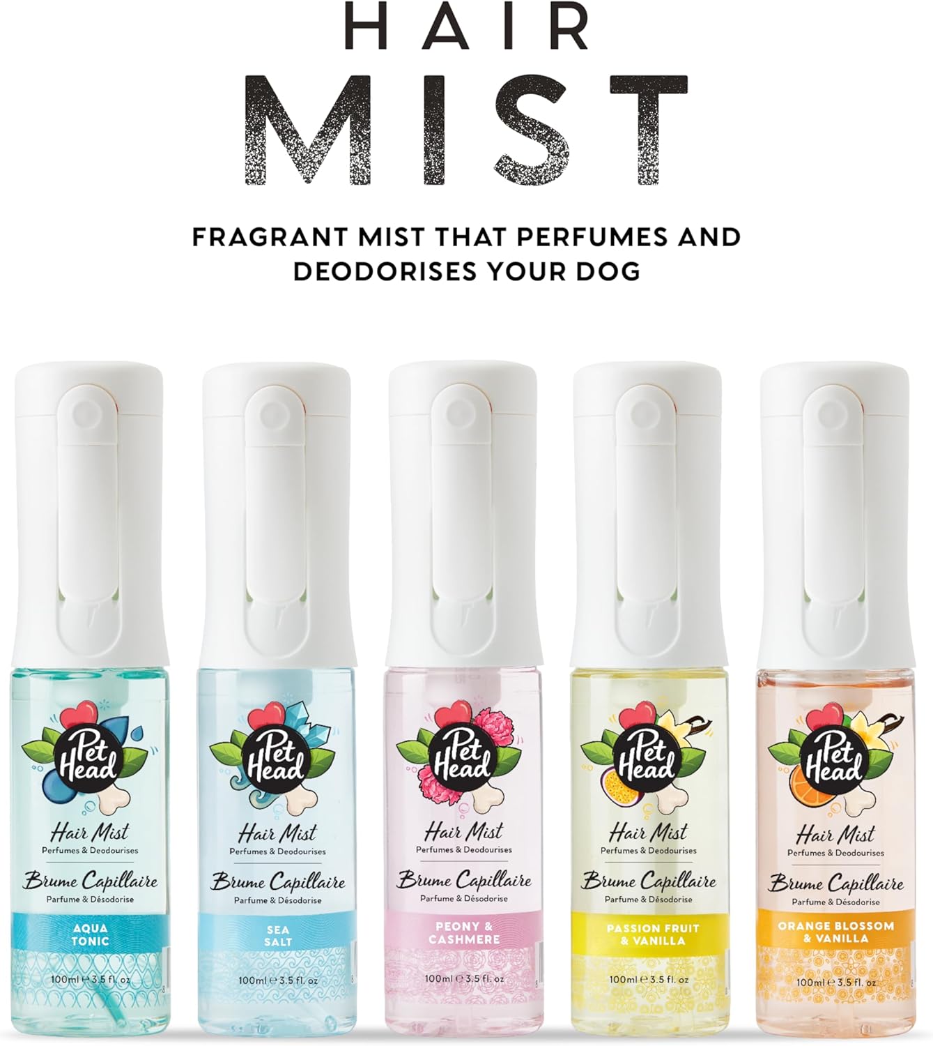 Pet Head Hair Mist Dog Deodorising Spray Sea Salt