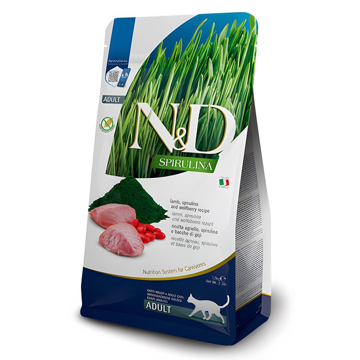 Farmina N&D Spirulina Adult Dry Cat Food - Lamb, Spirulina & Wolfberry