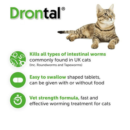 Drontal Wormer Tablets for Small and Medium Cats (2 to 4kg)