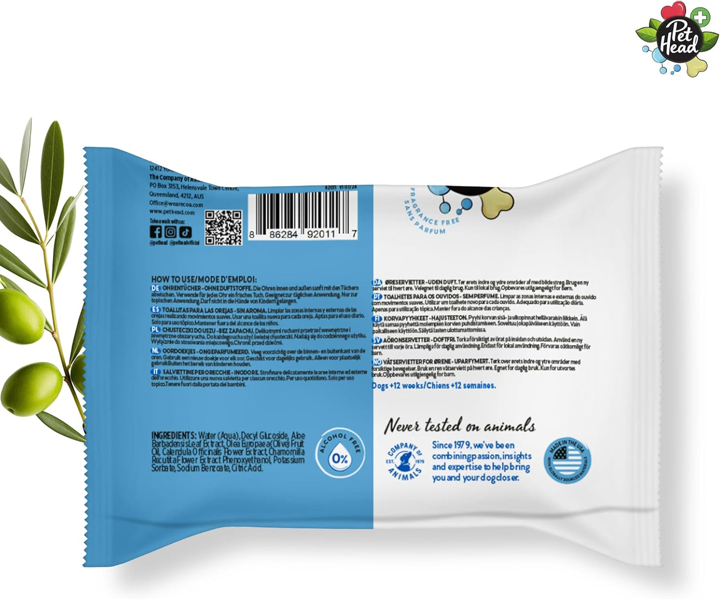 Pet Head Health Ear wipes For Dogs