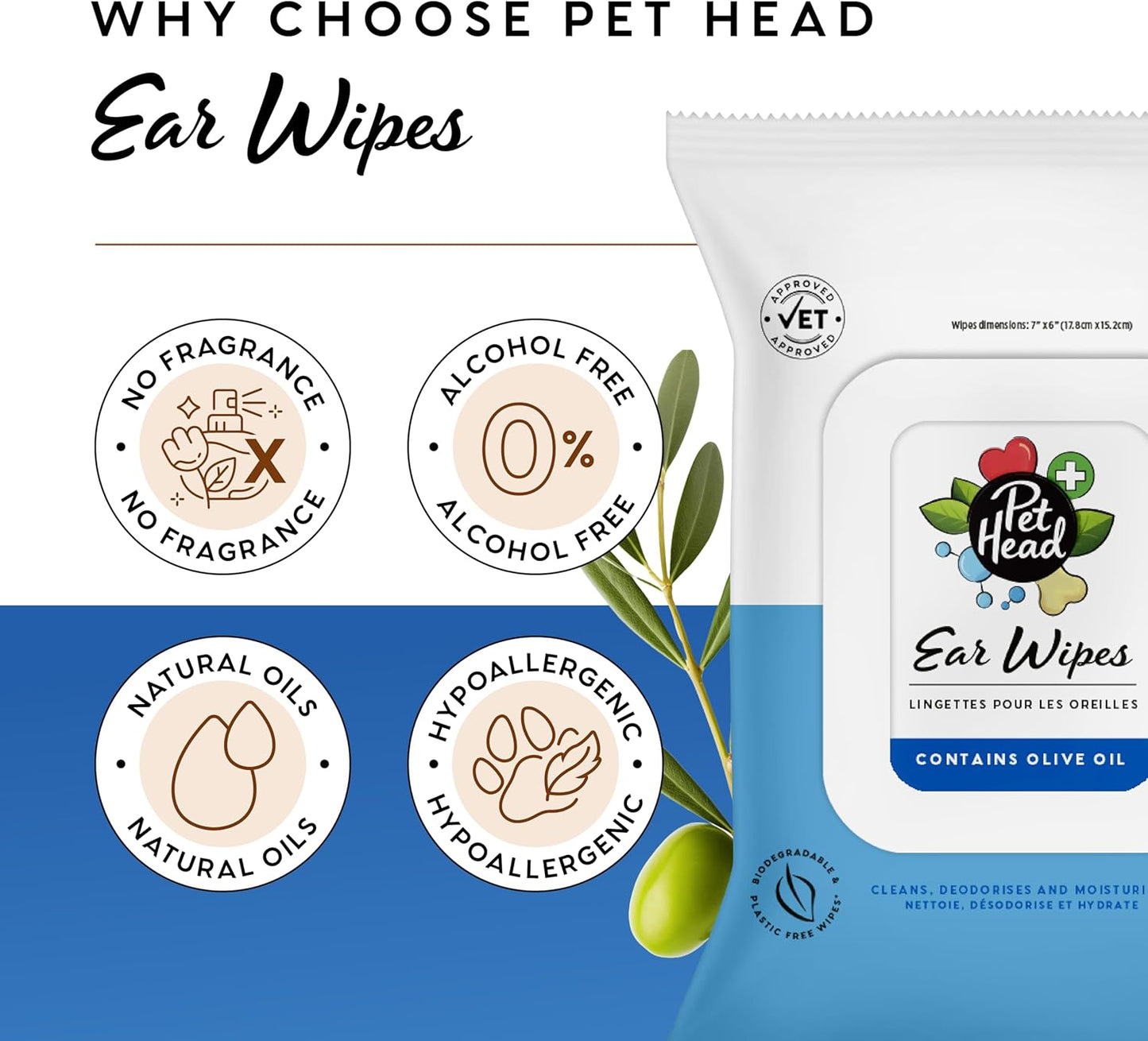 Pet Head Health Ear wipes For Dogs