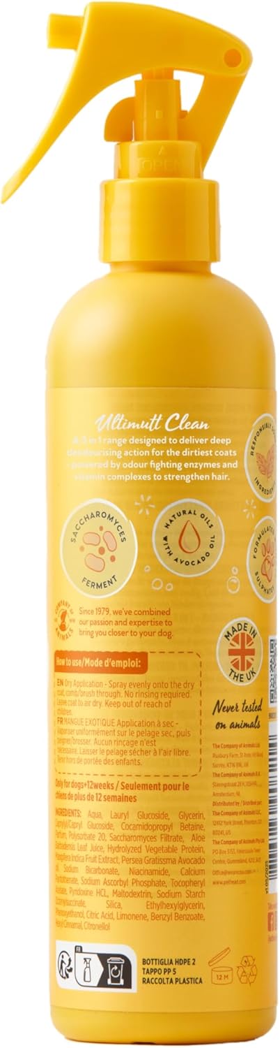 Pet Head Ultimutt Clean Coat 3 in 1 Refresher Dog Spray