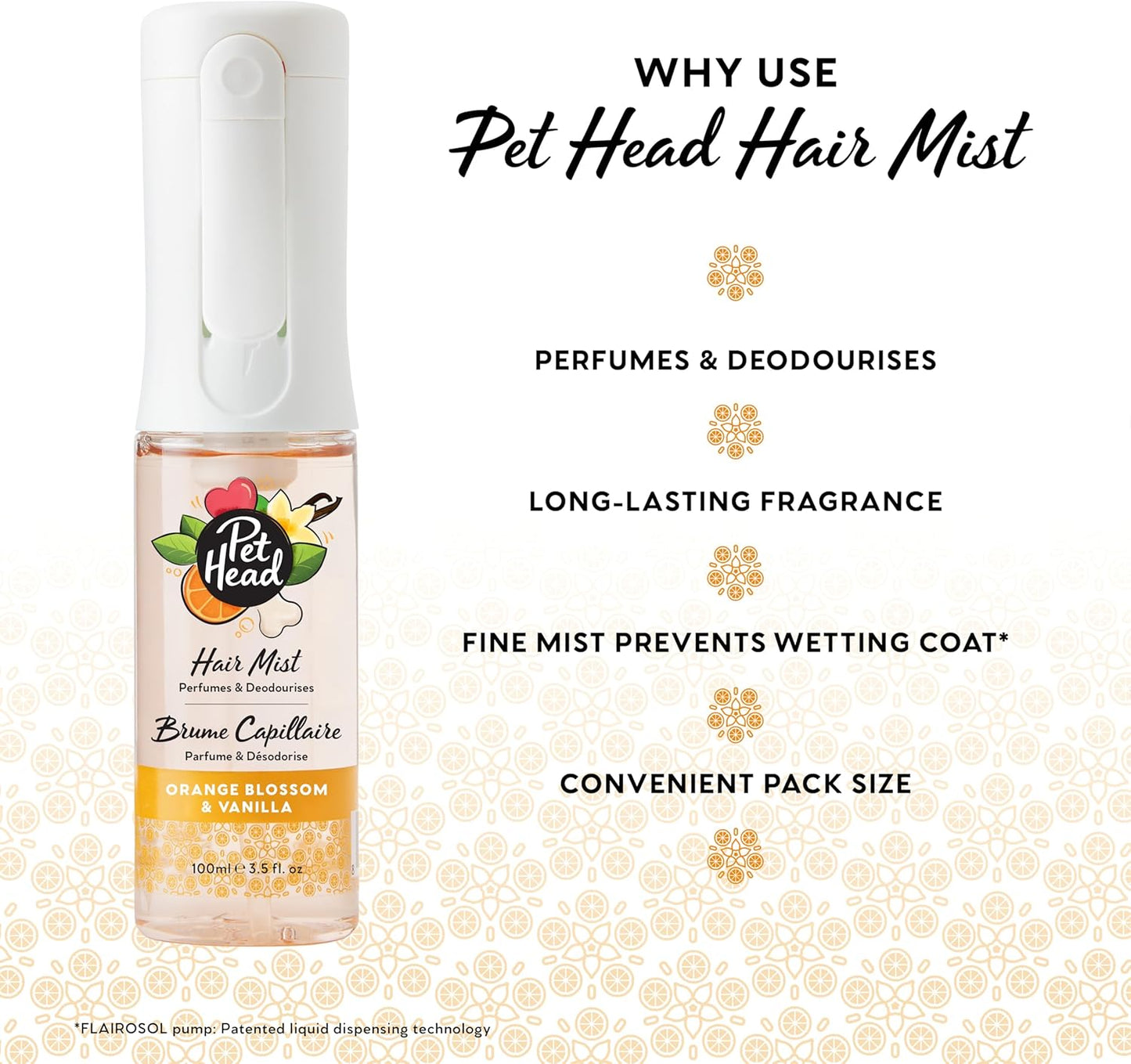 Pet Head Hair Mist Dog Deodorising Spray Aqua Tonic