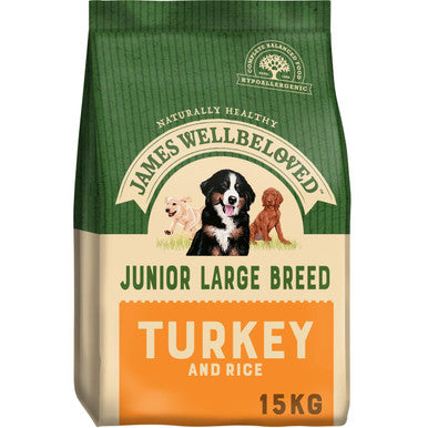 James Wellbeloved Large Junior Dry Dog Food Turkey Rice